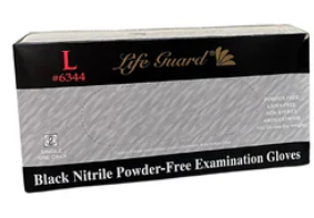 5.5 MIL Nitrile Gloves (Black) - Heavy Duty Size-L (100 Gloves per box)